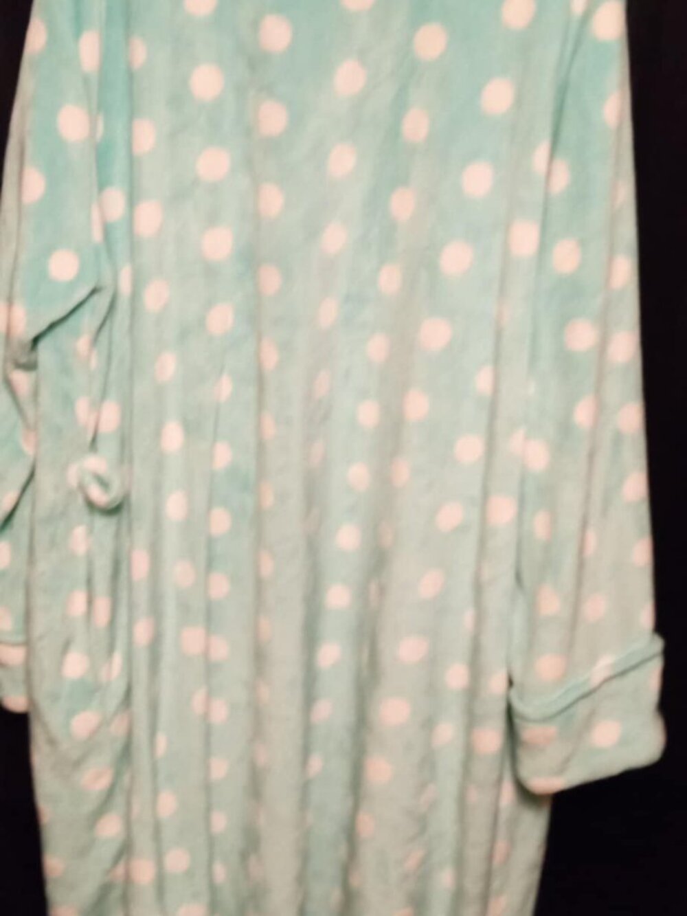 SECRET TREASURE SUPERMINKY SLEEP ROBE SIZE 3X (22W-24W) green/white w/belt long - Picture 4 of 4
